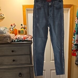 Guess Women's Denim Jeans with Silver Side Accents